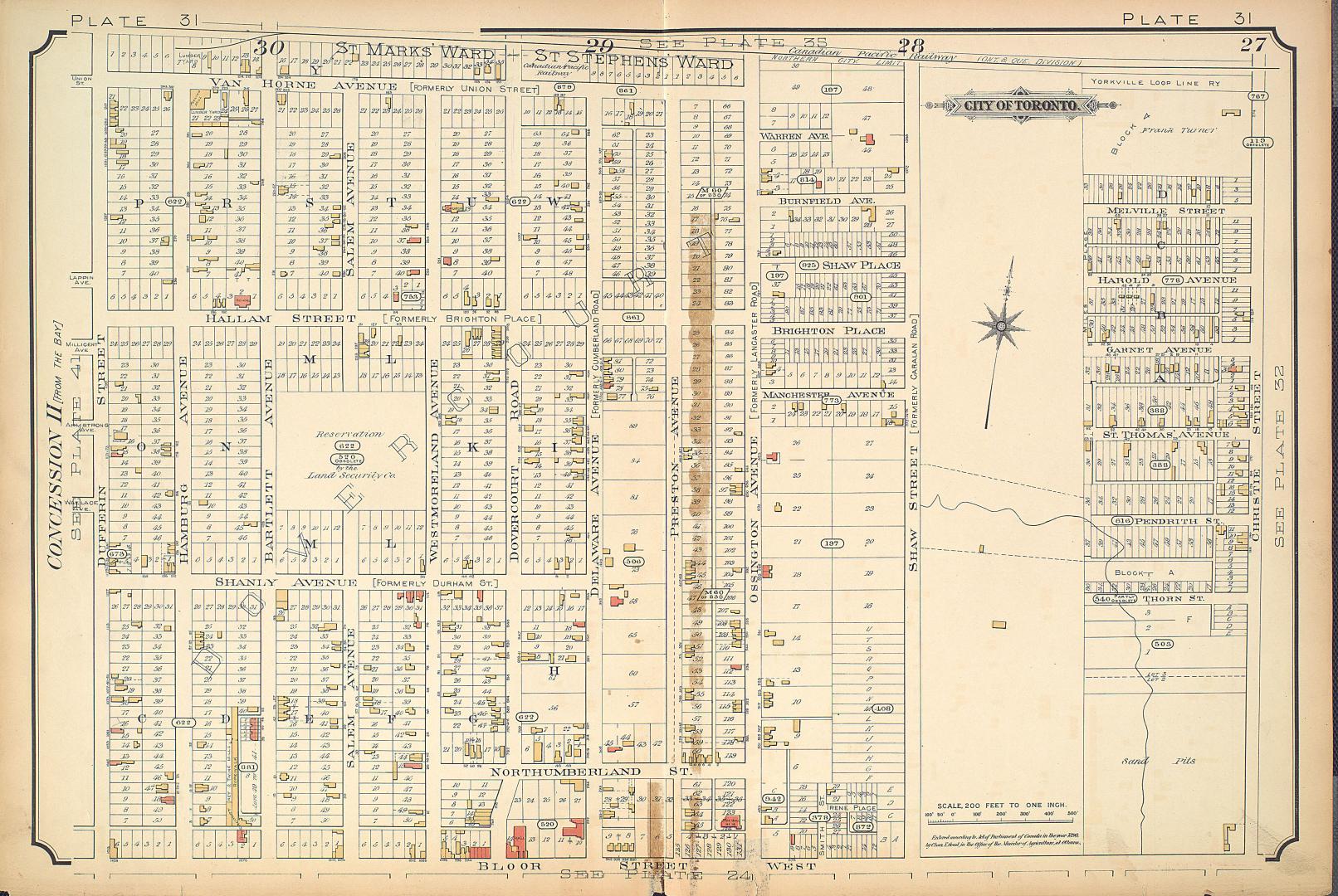 [Plate 31] Atlas of the city of Toronto and vicinity from special survey founded on registered plans and showing all building and lot numbers.