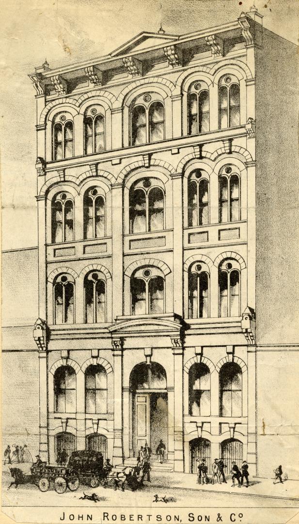 Robertson, John, Son & Co., wholesale dry goods, Wellington Street West, north side, e. of Jordan St