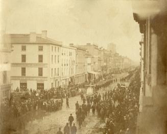 Orange Parade, ca 1867, King Street East, looking e