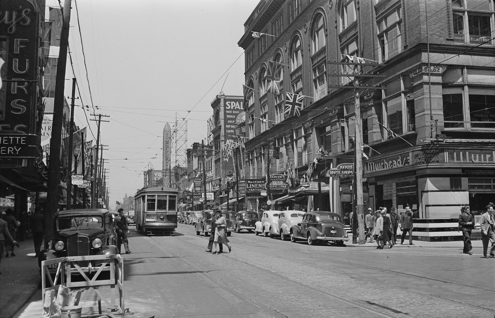 Yonge Street, Queen to College Streets, looking north from Shuter St
