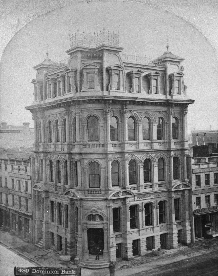 Dominion Bank, King Street West, southwest corner Yonge Street (1879-1913)