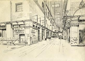 St. Lawrence Market. north Market (1850-1904), Front Street East, north side, before alterations of 1898