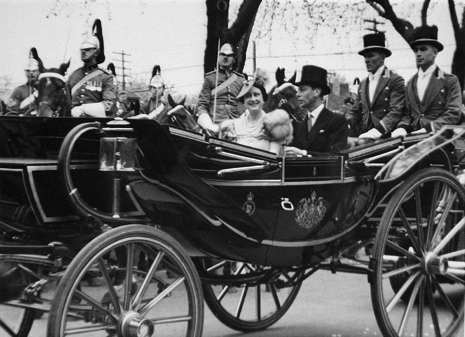 George VI, visit to Toronto, 22 May 1939, at the King's Plate, Woodbine (now Greenwood) Race Track, Queen Street East