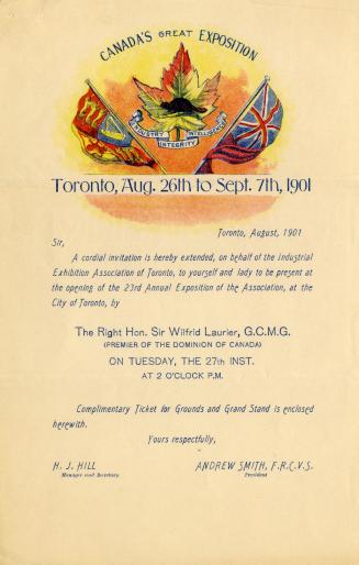 Canada' great exposition, Toronto, Aug