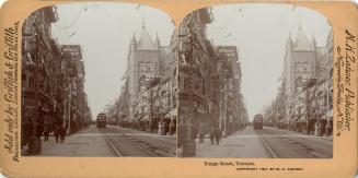 George V, visit to Toronto, 1901, decorations on Yonge Street, looking north from Temperance St