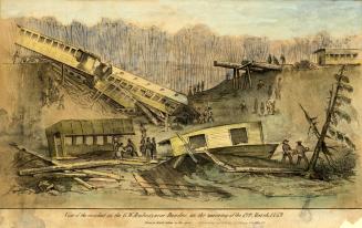 View of the Accident on the G.W. Railway, near Dundas (Ontario) on the Morning of the 19th March, 1859
