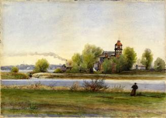 Royal Canadian Yacht Club, club-house, Centre Island (1881-1904), looking northwest, Toronto, Ontario
