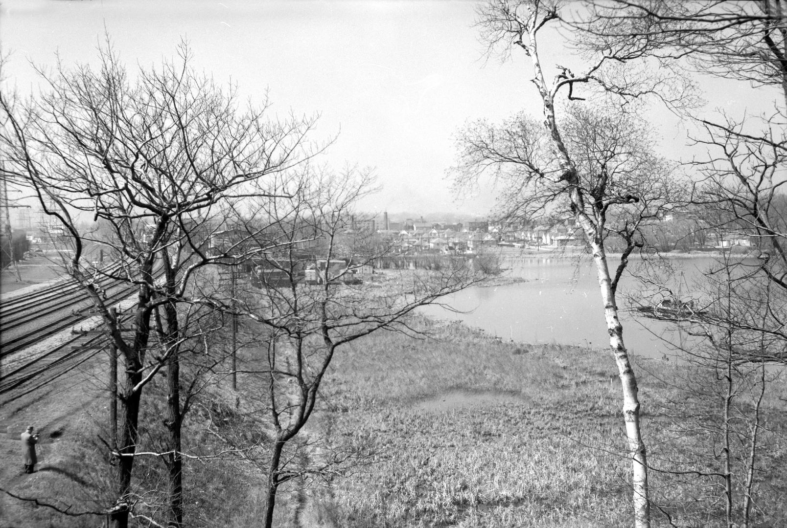 High Park, Grenadier Pond, looking west along site of The Queensway