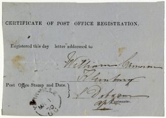 Certificate of Post Office Registration