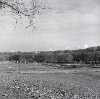 Don Valley Parkway, Bayview Avenue, looking north from Gerrard Street East bridge, showing construction