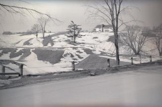 Dufferin St., south of Finch Avenue W., looking w., showing former road bed