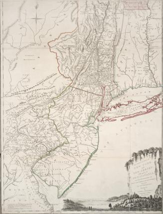 The provinces of New York, and New Jersey; with part of Pensilvania, and the governments of Trois Rivieres, and Montreal.  Drawn by Capt. Holland. Engraved by Thomas Jefferys, geographer to His Majesty