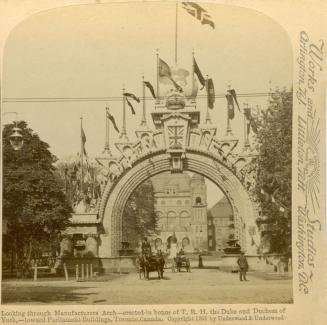 George V, visit to Toronto, 1901, arch, Queen's Park Crescent, north of College St