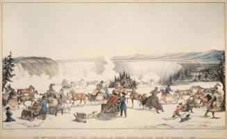 The 43rd Light Infantry as They ''Turn Out'' in Their Sleighs at the Falls of Niagara, 1839