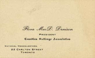 Business card for Flora MacDonald Denison