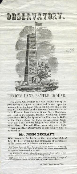 Observatory: Lundy's Lane battle ground