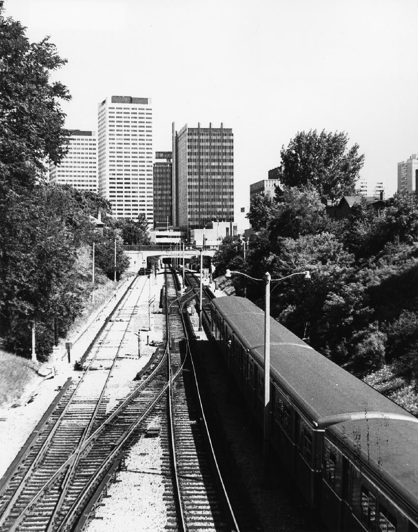 Yonge Street subway, looking north from Imperial Street to Eglinton Avenue, Toronto, Ontario. I ...