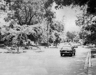 Chaplin Crescent, looking east from Oriole Parkway, Toronto, Ontario. Image shows a street view ...