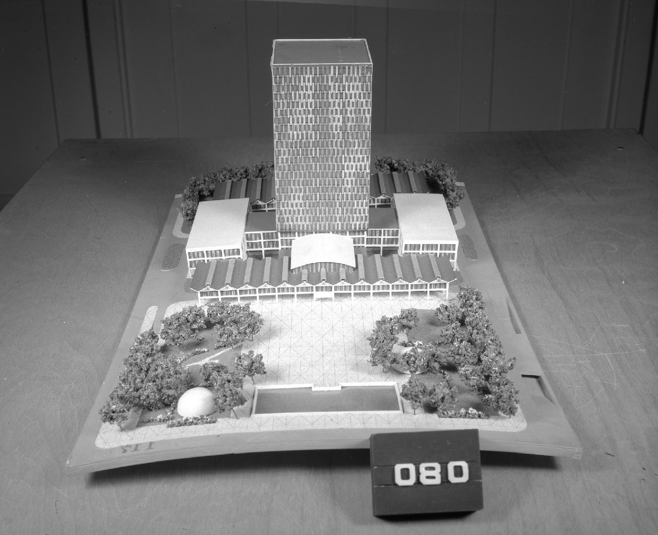 Stanley Kwok entry, City Hall and Square Competition, Toronto, 1958, architectural model