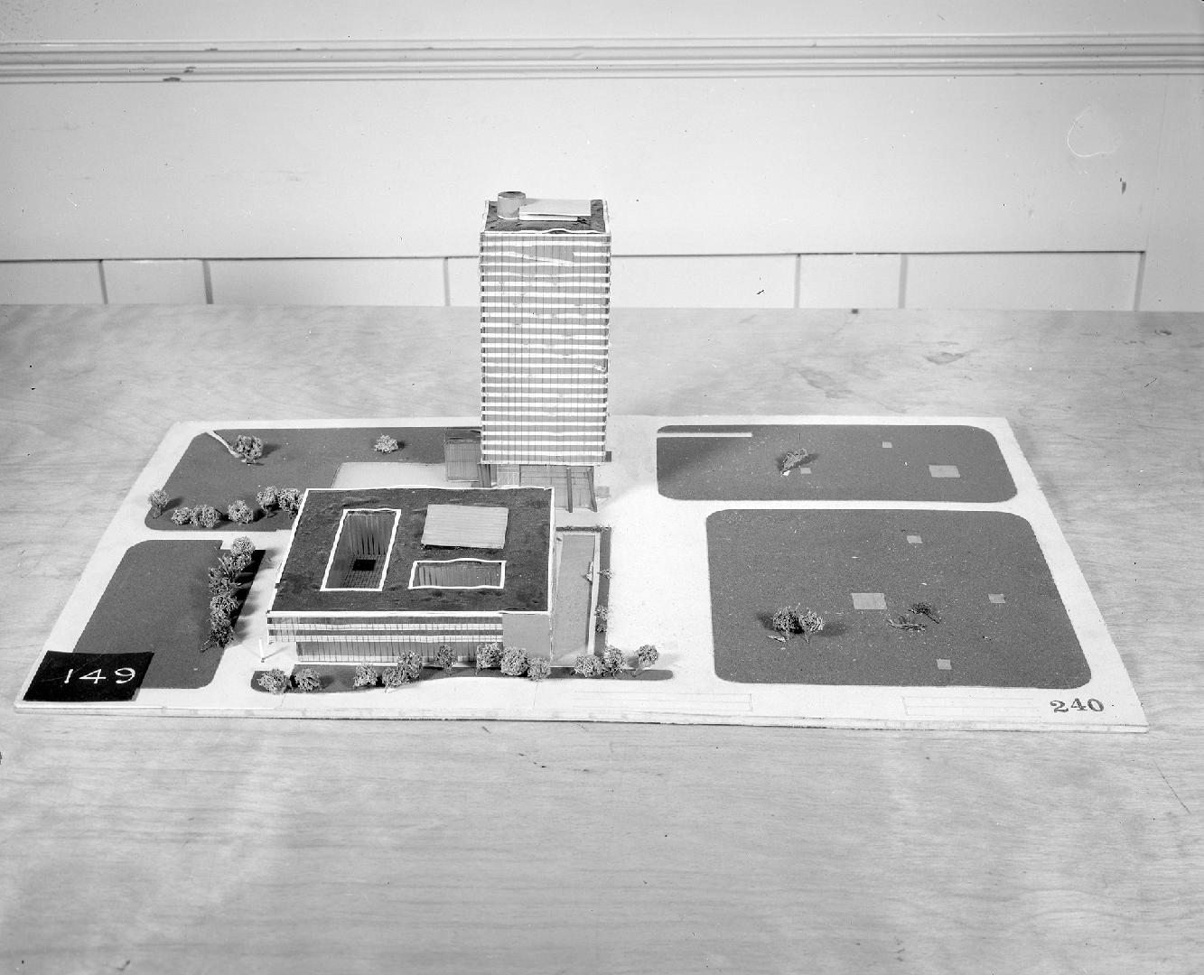 Mihai Enescu entry, City Hall and Square Competition, Toronto, 1958, architectural model