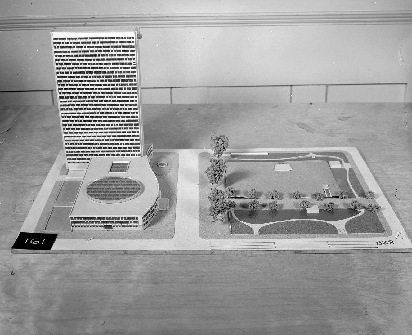 Howes & Jackman entry, City Hall and Square Competition, Toronto, 1958, architectural model