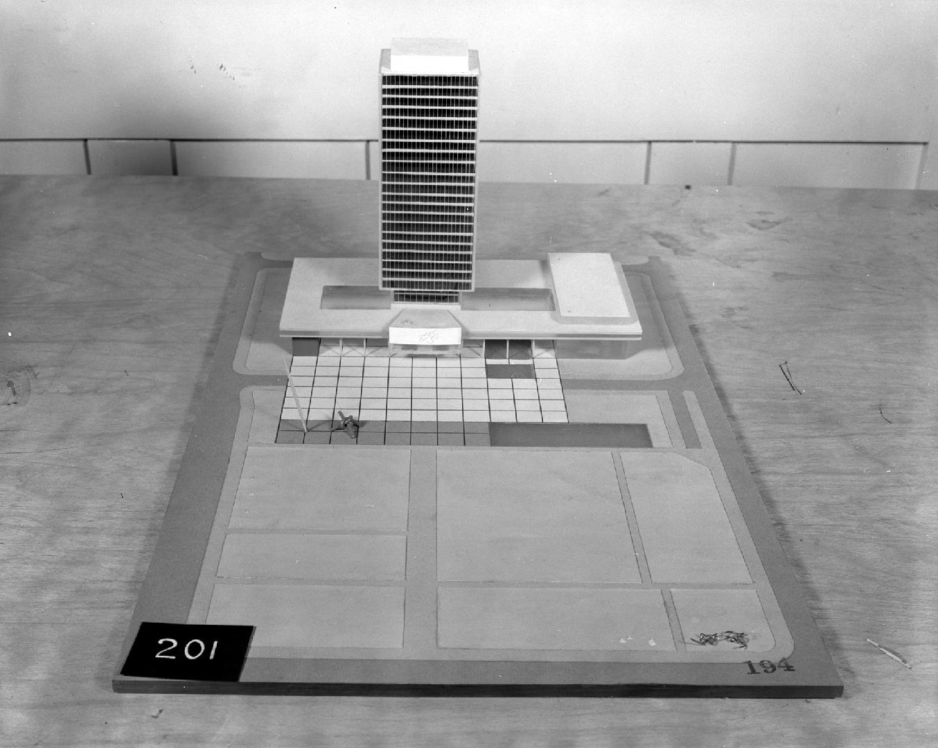 Vladan Milic entry, City Hall and Square Competition, Toronto, 1958, architectural model