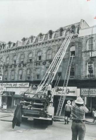 An Aerial-platform fire truck was used to pluck guests from the 100-year-old Wellington Hotel in Guelph during a $1 million fire yesterday that left t(...)
