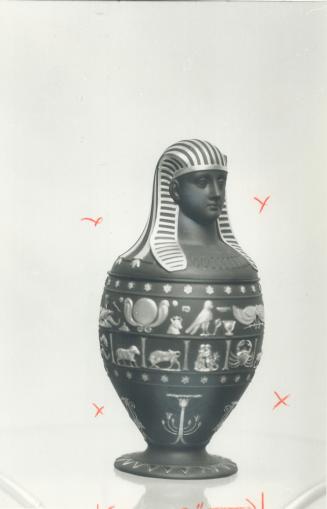 All but sphinx and the Wedgwood vase at left, which are from Birks, are sold at the gallery's Tut Shop