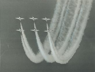 Canadian Armed Forces Snowbirds are pictured yesterday flying over the waterfront as they rehearsed for the Canadan International Air Show which is be(...)