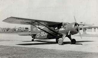 First Canadian-Built Bellanca, piloted by Stanley McMillan, landed at Toronto Island airport Sunday