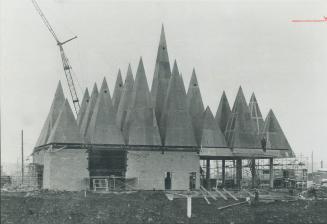 One of the Canadian exhibition pavilions, is a building of pyramids