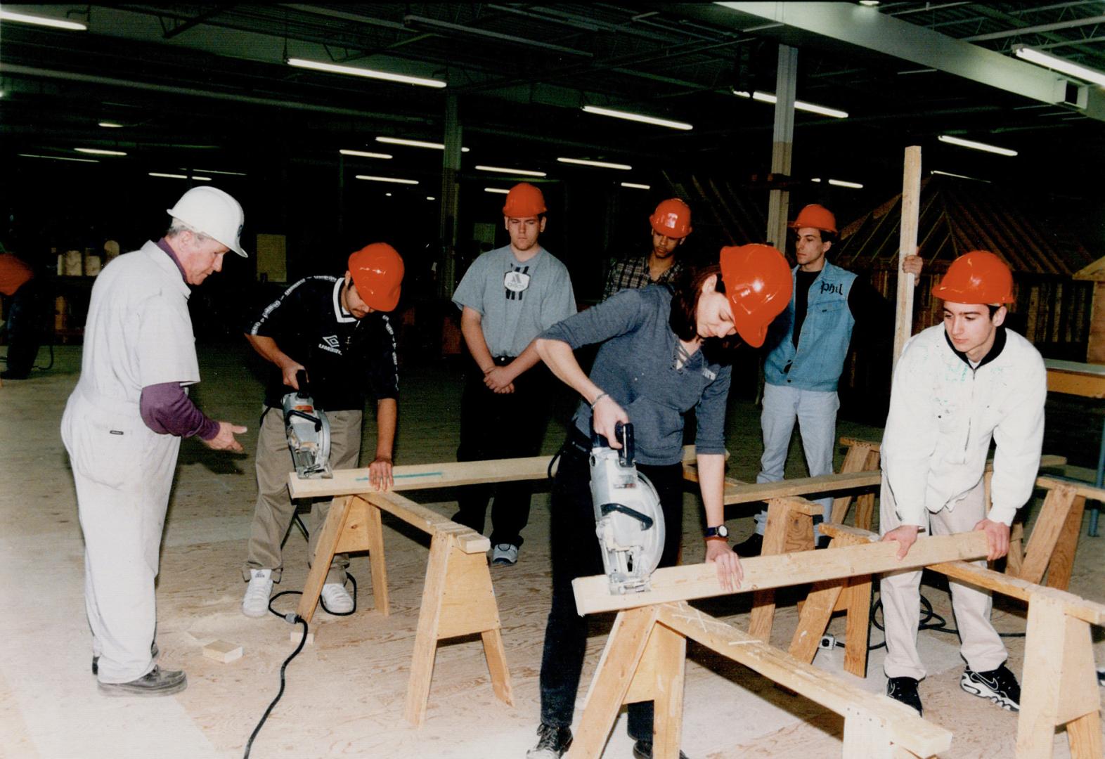 High school students at carpenters main training centre