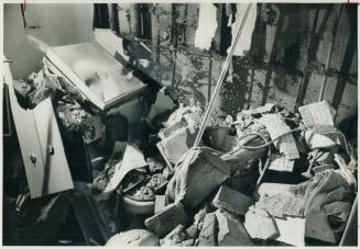 Piles of Debris litter an apartment suite in Driftwood Court apartment building, in the Jane-Finch Ave