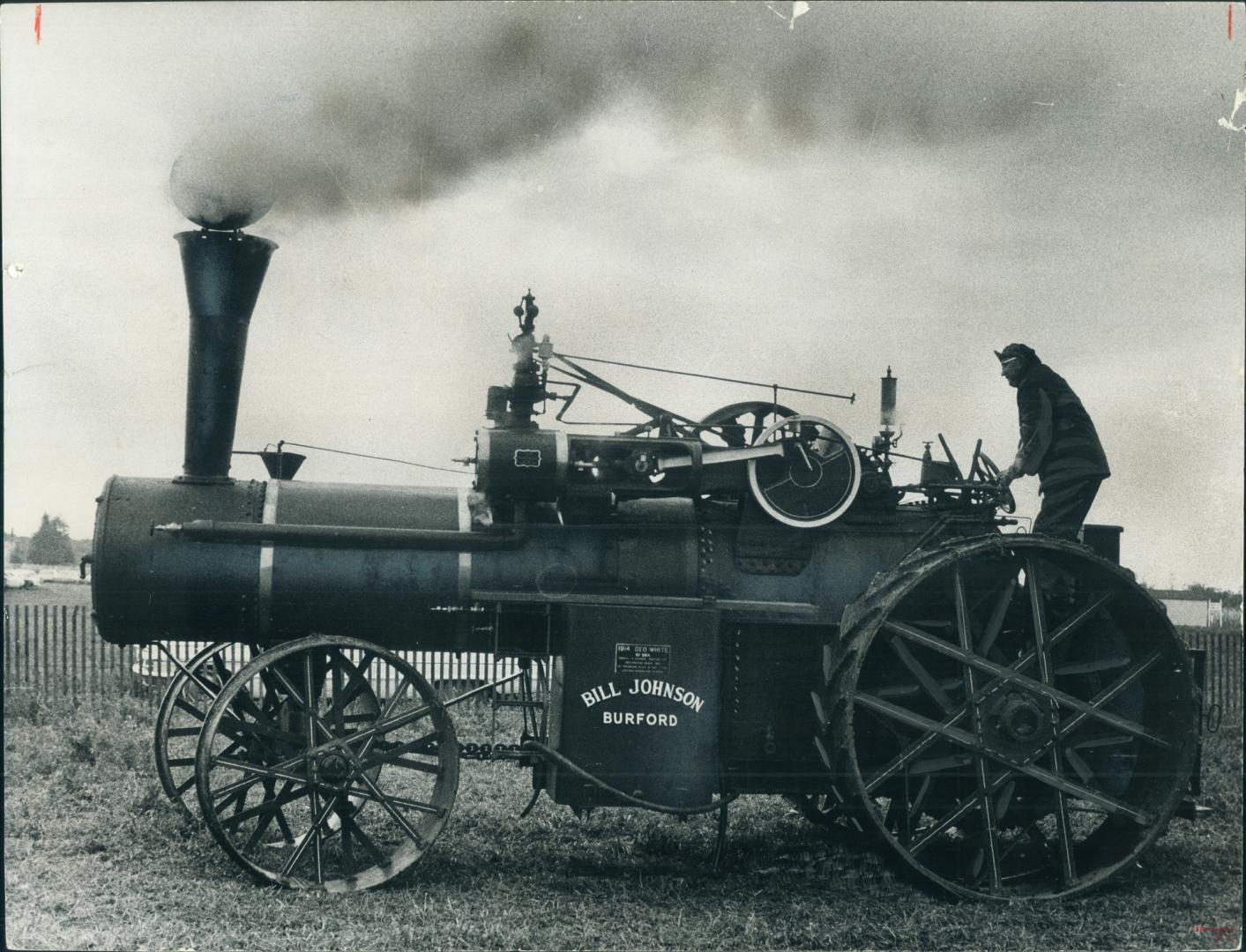 Huge steam engine, a symbol of a long-past era in Canadian agriculture, is only one of the delights for visitors to the world plowing match. [Incomplete]