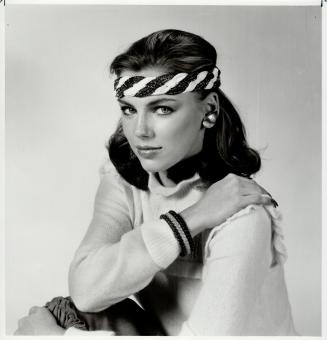 Offbeat: Indian inspired twisted Lurex silver and white headband, above, is a top teen trend and costs $15 at Le Chateau, pearlized Lucite bangles threaded with gold cord are $10 each at KSP