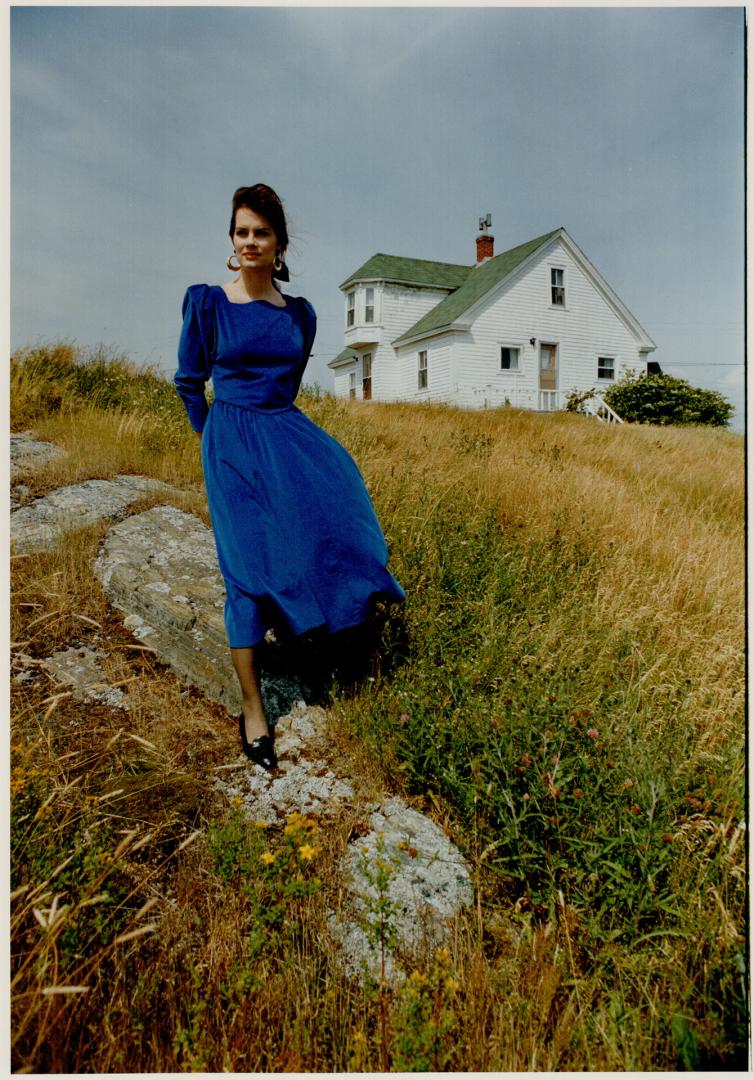 Above, Princess dress in sapphire blue pinwale cotton corduroy, $230
