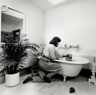 Bed to bath: A second-floor bedroom, above, became the master bathroom, left, in Gail Chapman-Malone and Tom Malone's renovation