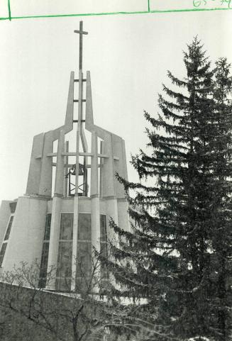 Sweet sounds: The bell tower above the sanctuary holds a 1,134-kilogram (2,500-pound) bronze bell