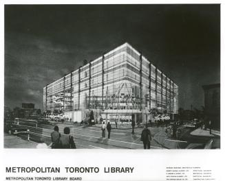 Metropolitan Toronto Library Artist's Rendering - 1st Proposal Exterior at Night