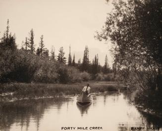 Forty Mile Creek, Banff 11005 [man canoeing]