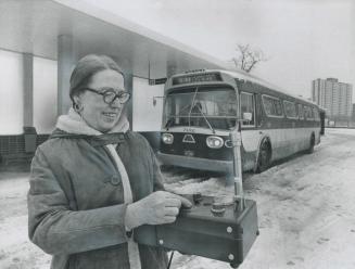 Pat Reed, a Rosedale mother, monitors noise at the Castle Frank bus station