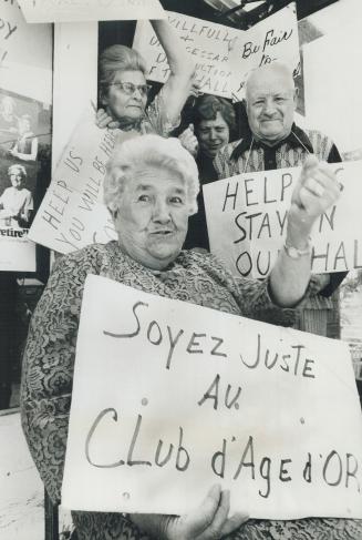 They'll stay until hell freezes over, says 82-year-old Alberta Simon (front) who has been leading a sit-in to protest council action on senior citizen(...)