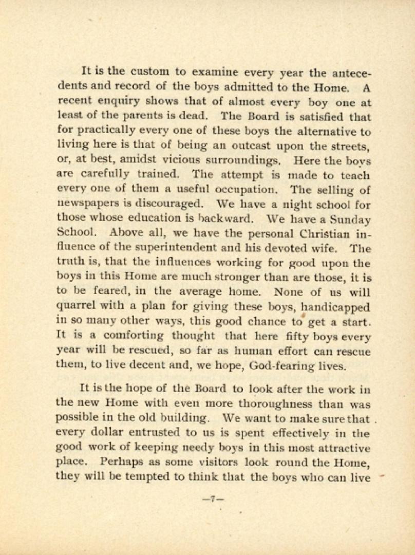 Working Boys' Home annual report 1900