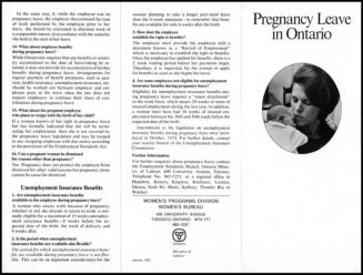 Pregnancy leave in Ontario 1974
