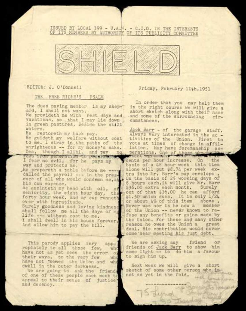 Shield : Friday, Feb. 11, 1951