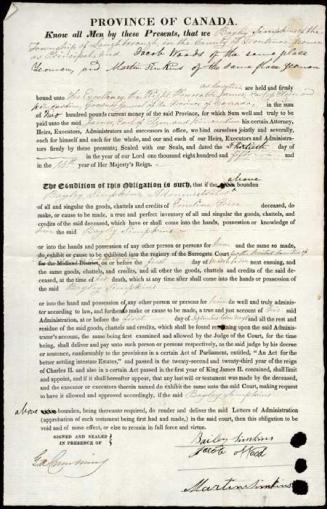 Letter of Administration and official documents regarding the estate of Emeline Price