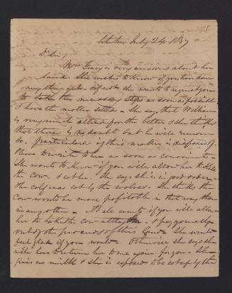 Letter from E. Burnham to Robert Baldwin, July 24, 1837