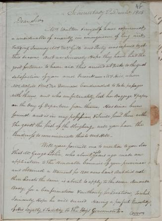 Letter from J. Walton to John McGill, 2 Dec. 1805