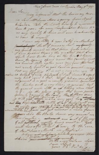Letter from Joel Stone to Charles Cooke, 9 May 1787