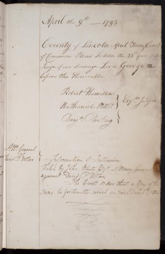 Upper Canada. Court of Common Pleas, Nassau District. Minutes.